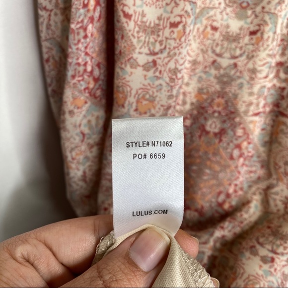 Lulu’s Pink Printed Halter Tassel Romper - Picture 7 of 12